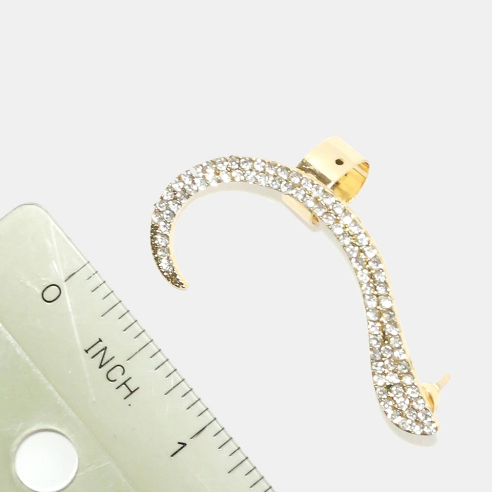 ✨ 2/$18 Silver Tone Rhinestone Earcuff - Picture 2 of 3